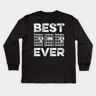 Best Dad Ever Guitar Notes Kids Long Sleeve T-Shirt